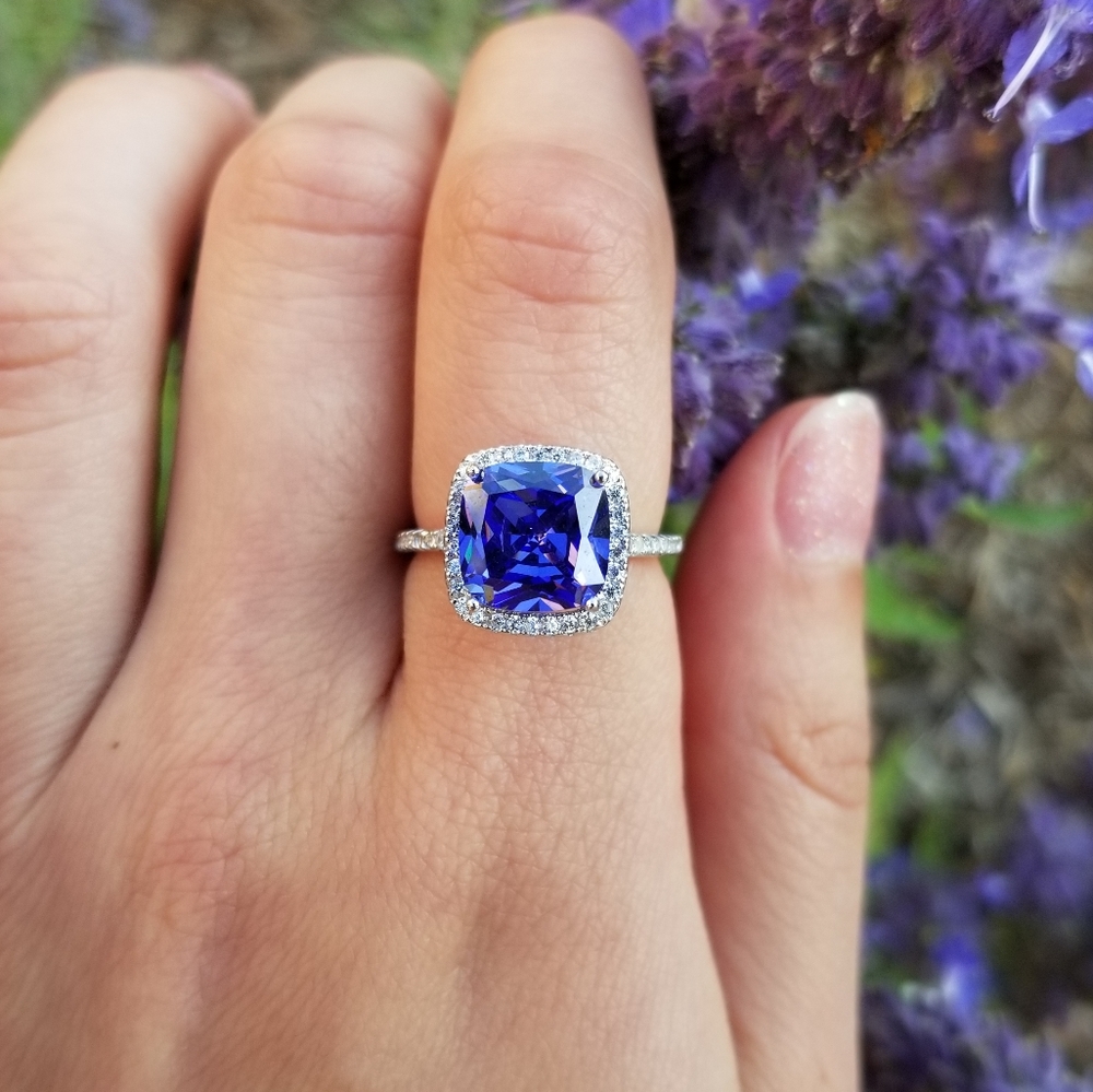 💜9.5ct Tanzanite and Sterling Ring💜 - Picture 1 of 6